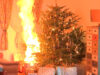 Christbaum in Flammen