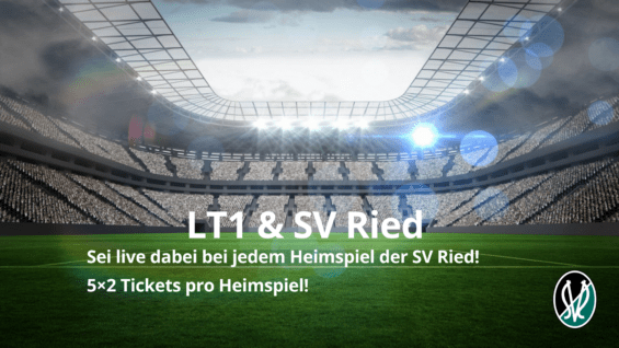 LT1 & SV Ried präsentieren 5×2 Tickets pro Heimspiel zu gewinnen! Sei live dabei bei jedem Heimspiel der SV Ried! (1)