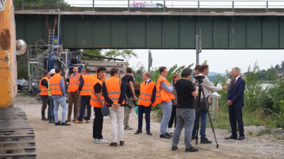 Mauthausen Brücke Baustart
